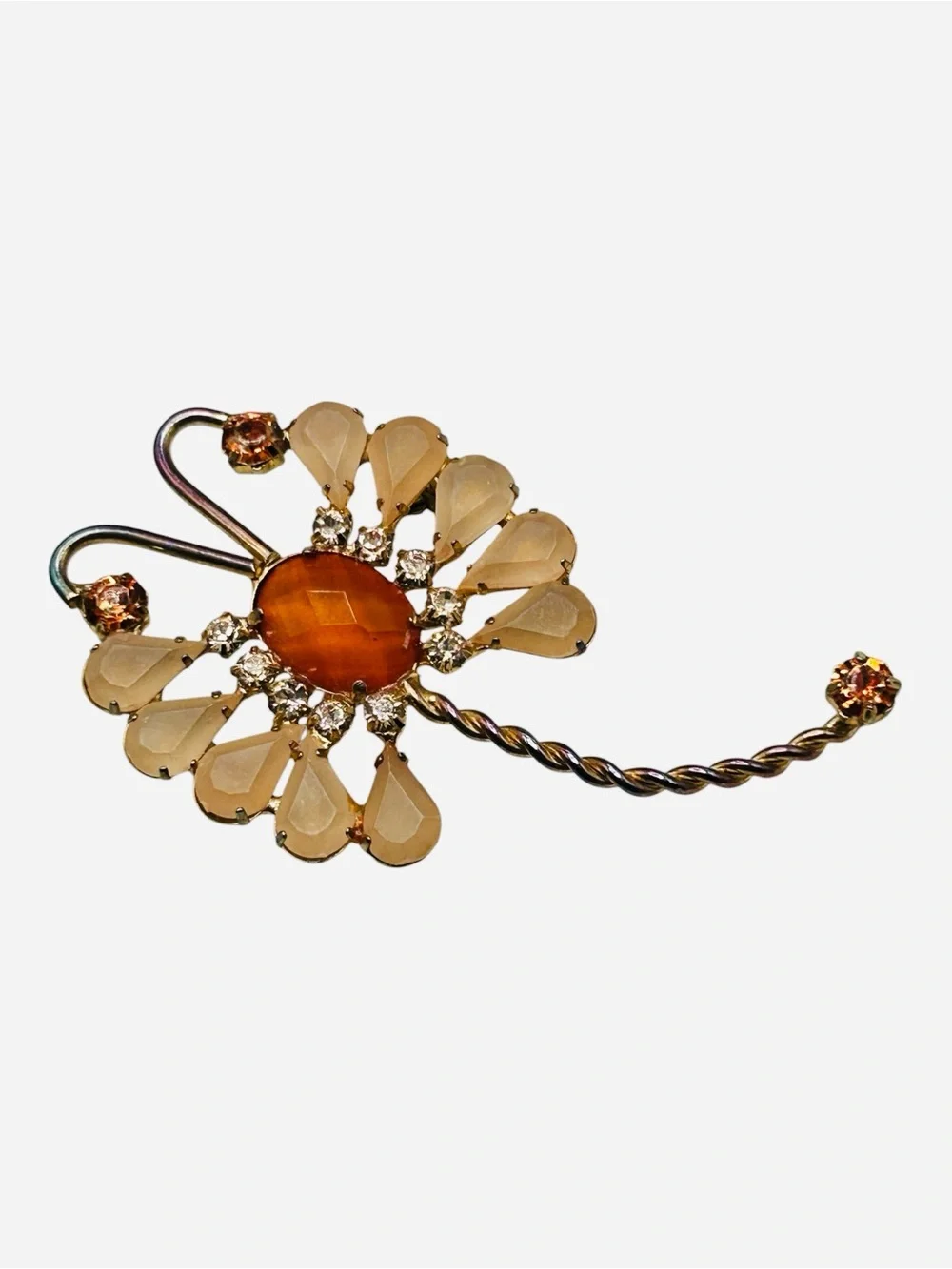 Huge Vintage Fantasy Lucite Dragonfly Brooch
